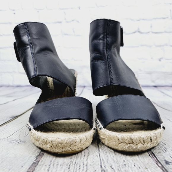 VINCE | Spencer leather open toe espadrille wedge sandals - Picture 6 of 11